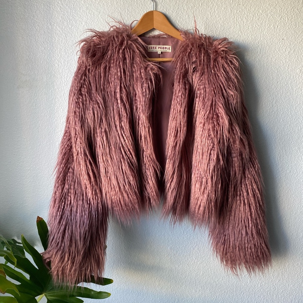 NWOT Mauve Free People Peyton Faux Fur Coat